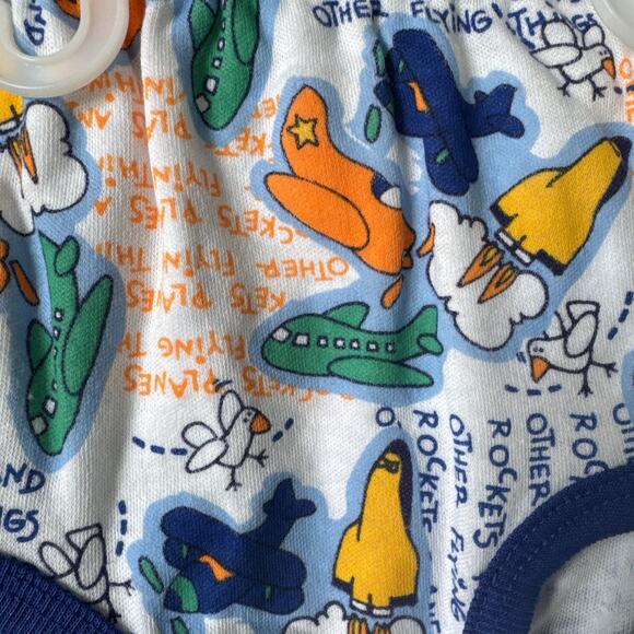 Vintage 80’s-90’s Airplanes 4 Piece Pajama Set Infant Baby Outfit 6-9mo NEW - Picture 5 of 8